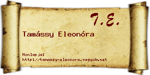 Tamássy Eleonóra névjegykártya