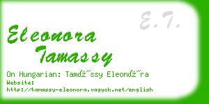 eleonora tamassy business card